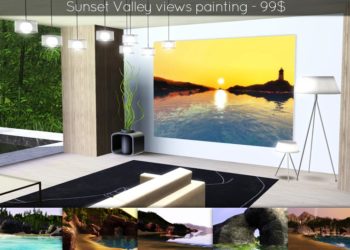 Sunset Valley views painting