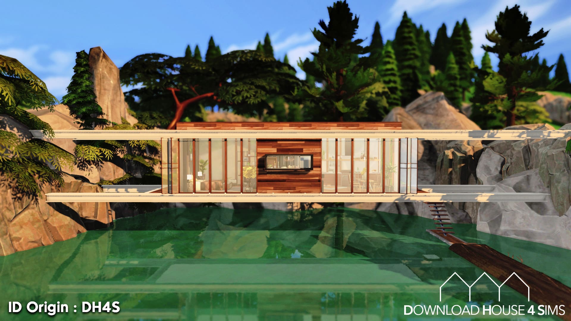 Download House for sims - suspended modern house