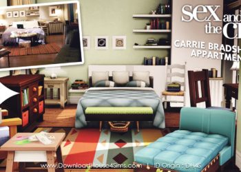 Carrie Bradshaw appartment sims 4 download no cc