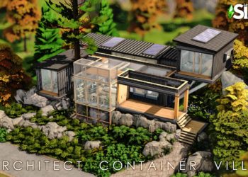 Architect container villa Les Sims 4 maison à télécharger