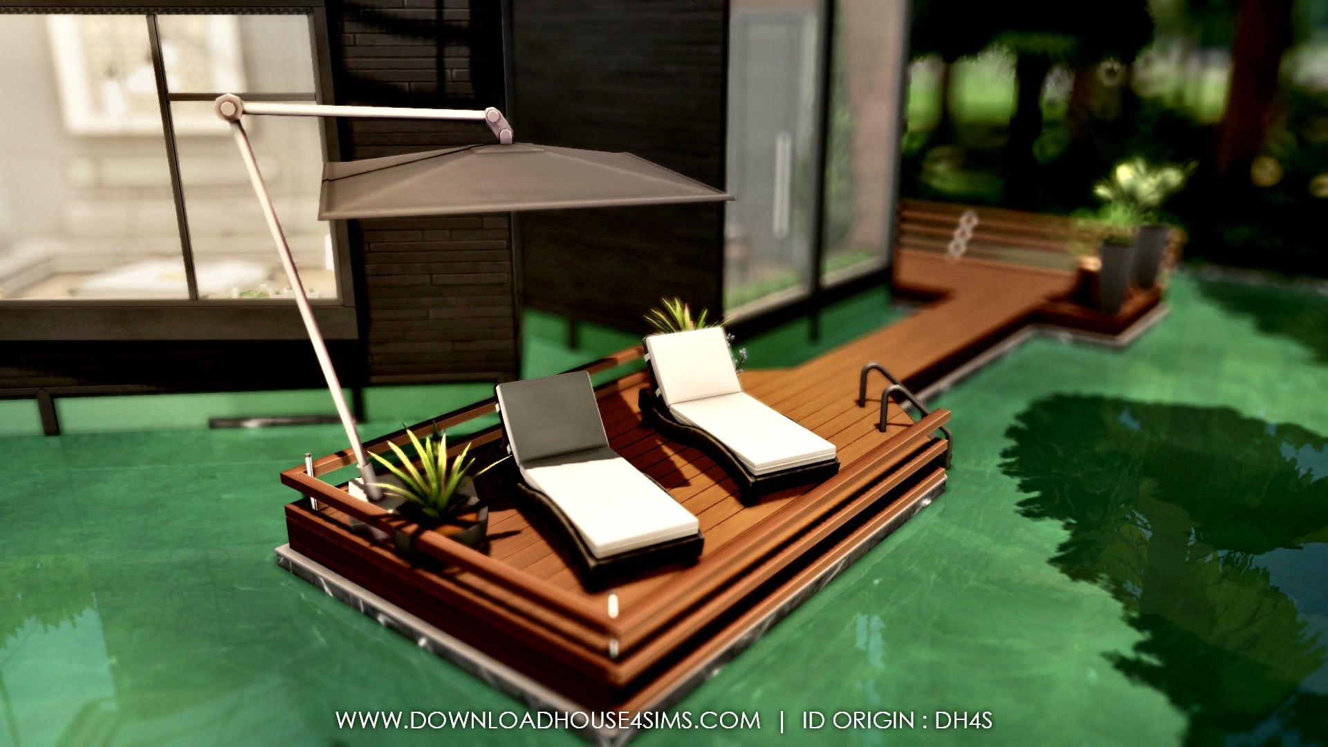 Ultra modern forest house Sims-4-stop motion video maison à télécharger