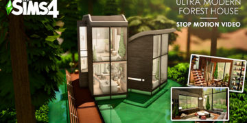 Ultra modern forest house Sims-4-stop motion video maison à télécharger
